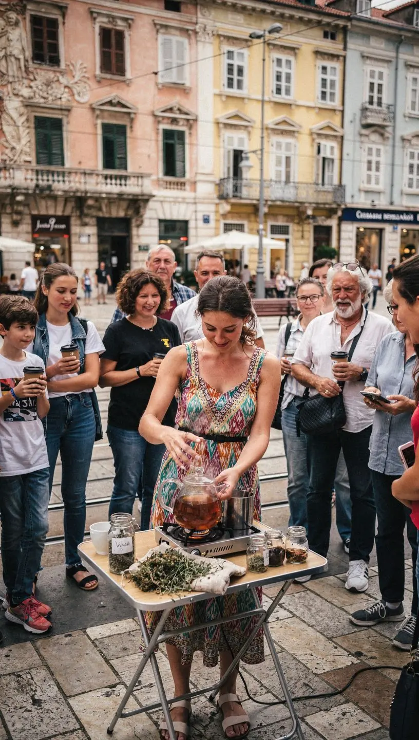 Mirisna šalica tradicionalnog biljnog čaja s ljekovitim biljem iz Hrvatske