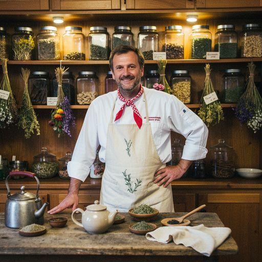 Zeleni čaj poslužen u tradicionalnoj keramičkoj šalici s cvjetnim motivima.