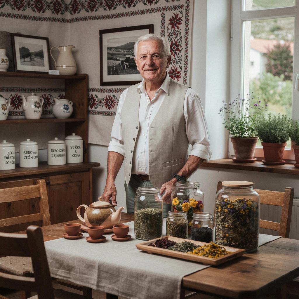 Gosti uživaju u čajnoj ceremoniji, obučeni u tradicionalne narodne nošnje.